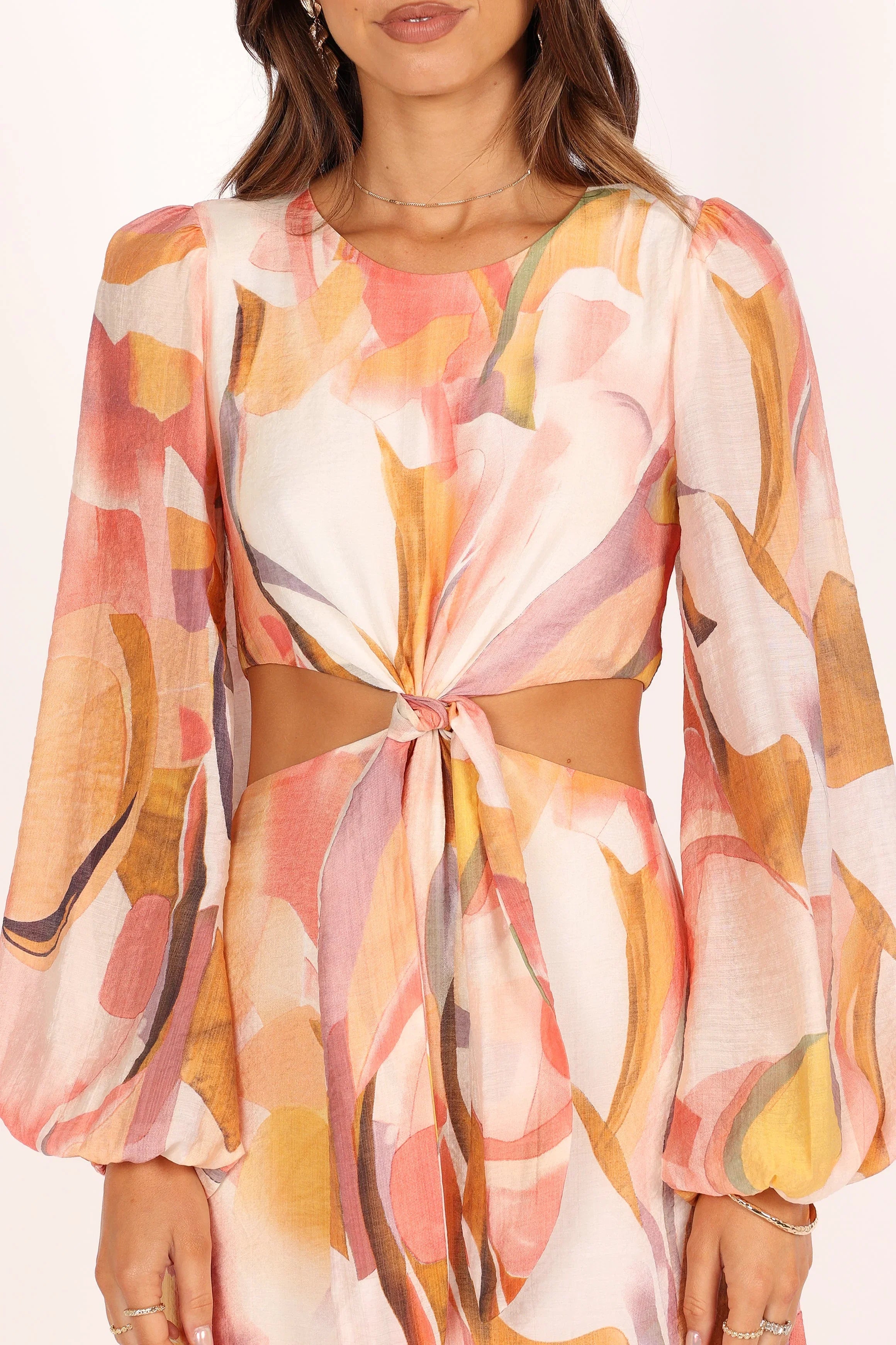 Laquin Long Sleeve Maxi Dress Pink