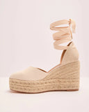 Jennifer Raffia Wedge Sandals