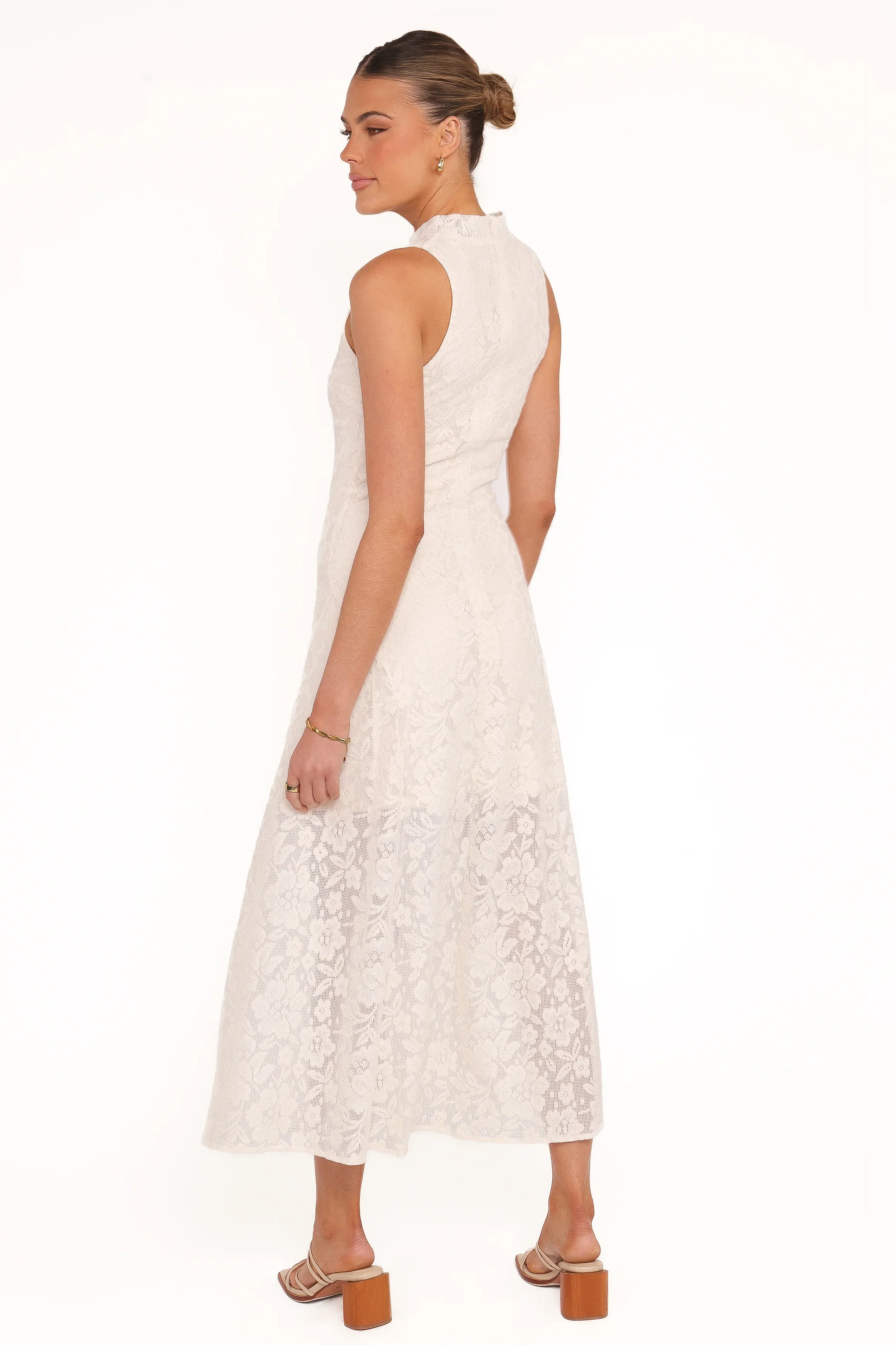 Danni Lace Midi Dress Ecru