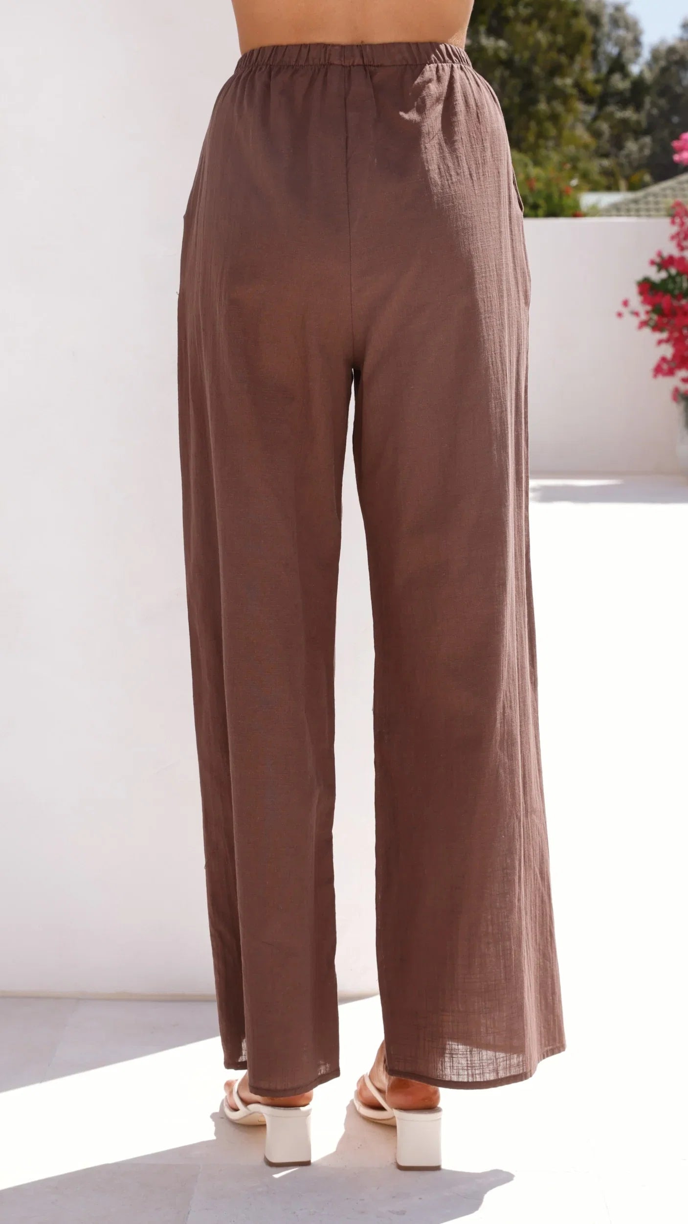 Talia Strapless Top and Pants Set Brown