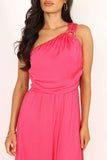 Sunanda One Shoulder Jumpsuit Fuchsia