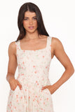 Vespa Midi Dress Peach Floral