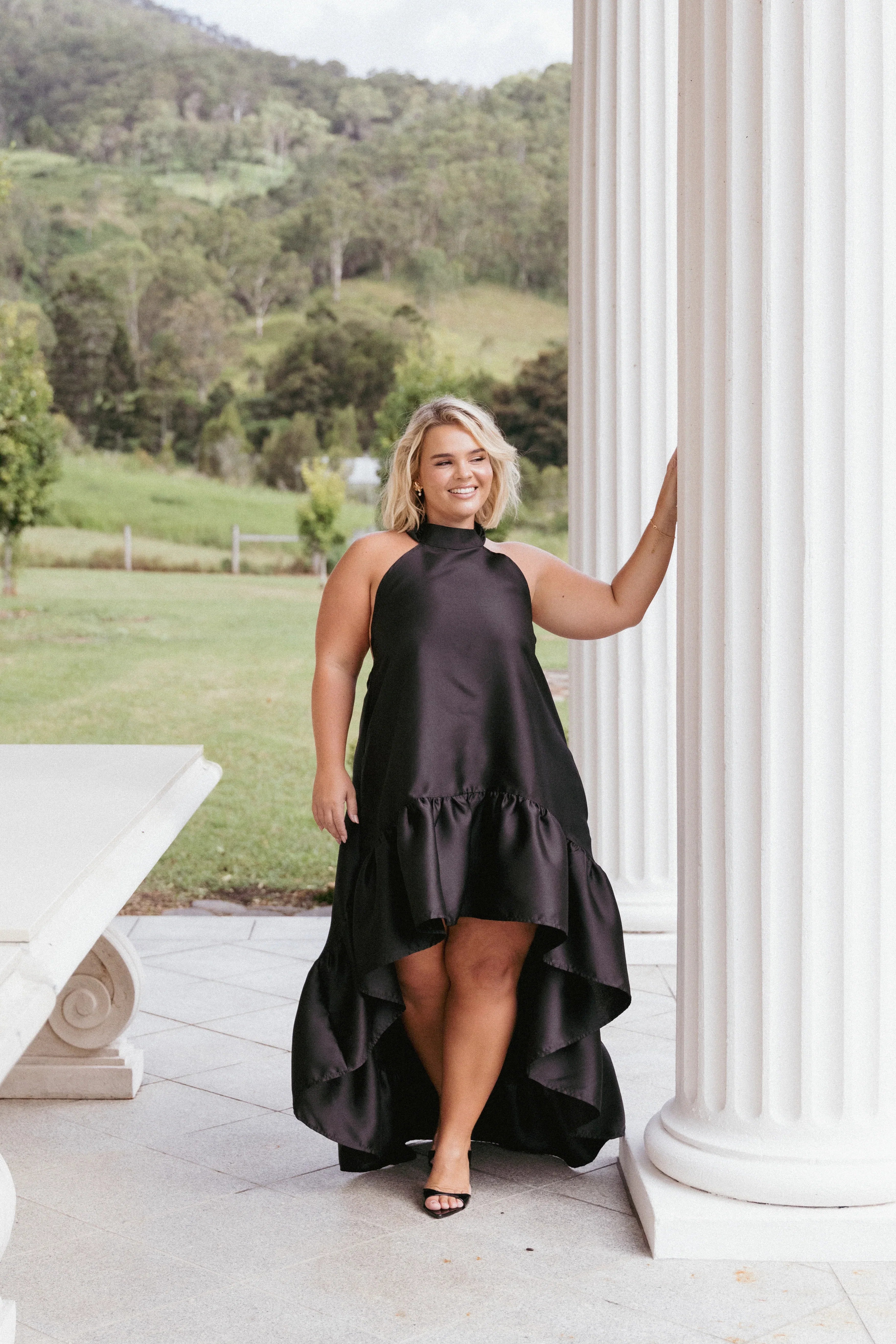 Soren Halterneck Midi Dress Black