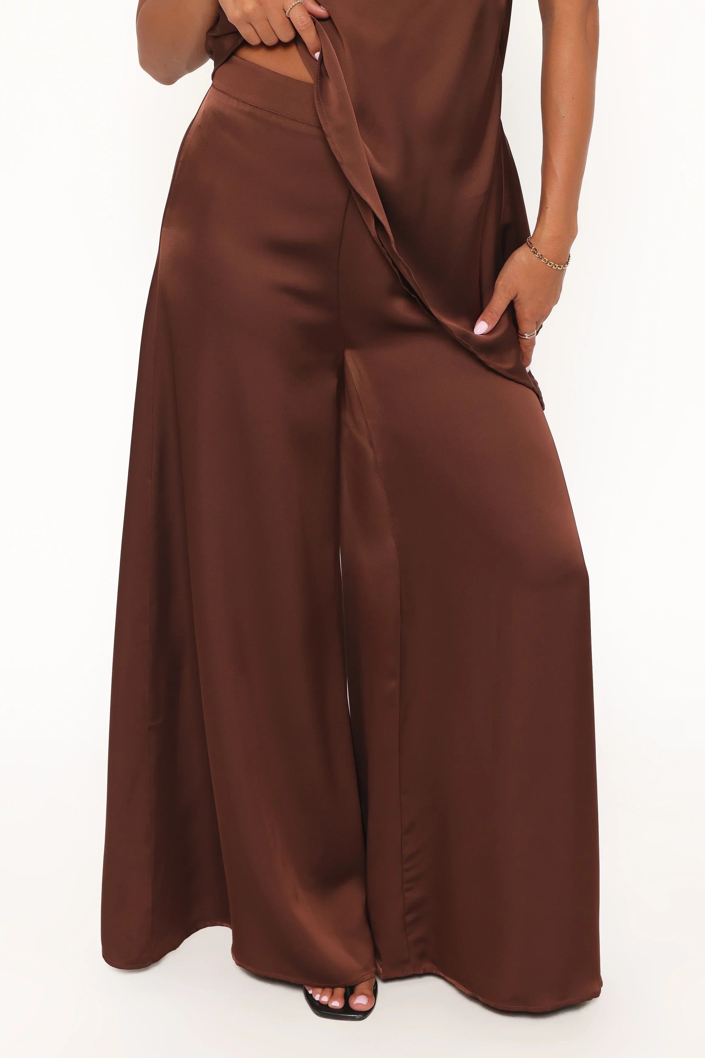 Charmer Wide Leg Pant Dark Brown