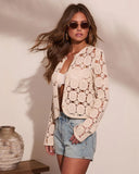Sunwashed Darling Knit Cotton Crochet Top