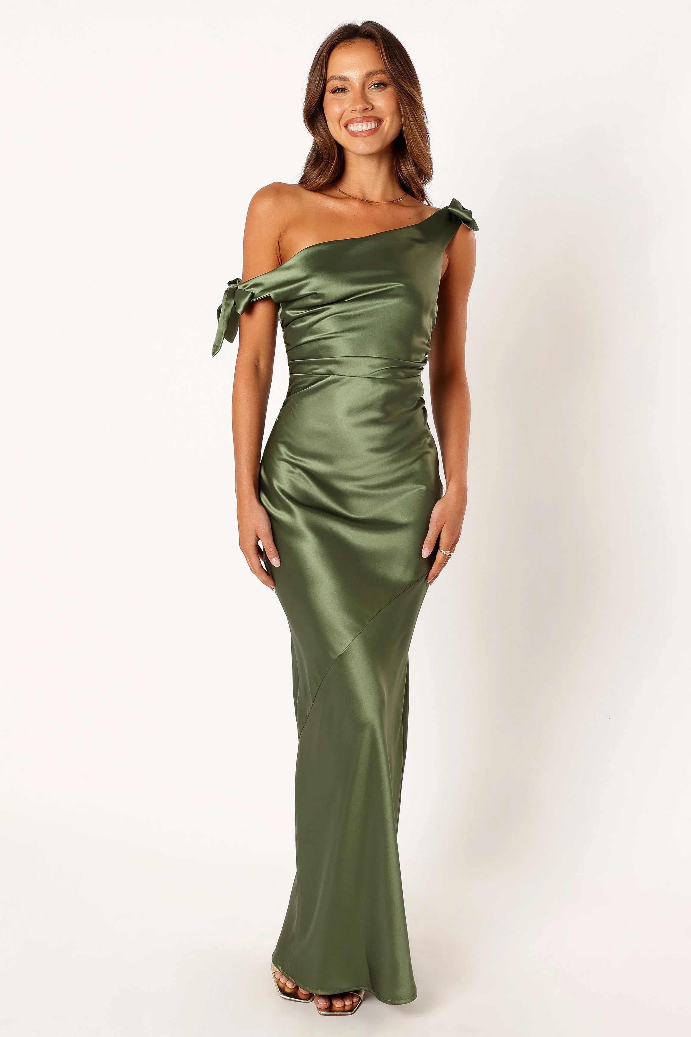 Selma Off Shoulder Maxi Dress Olive