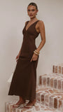 Sammie Linen Maxi Dress Chocolate
