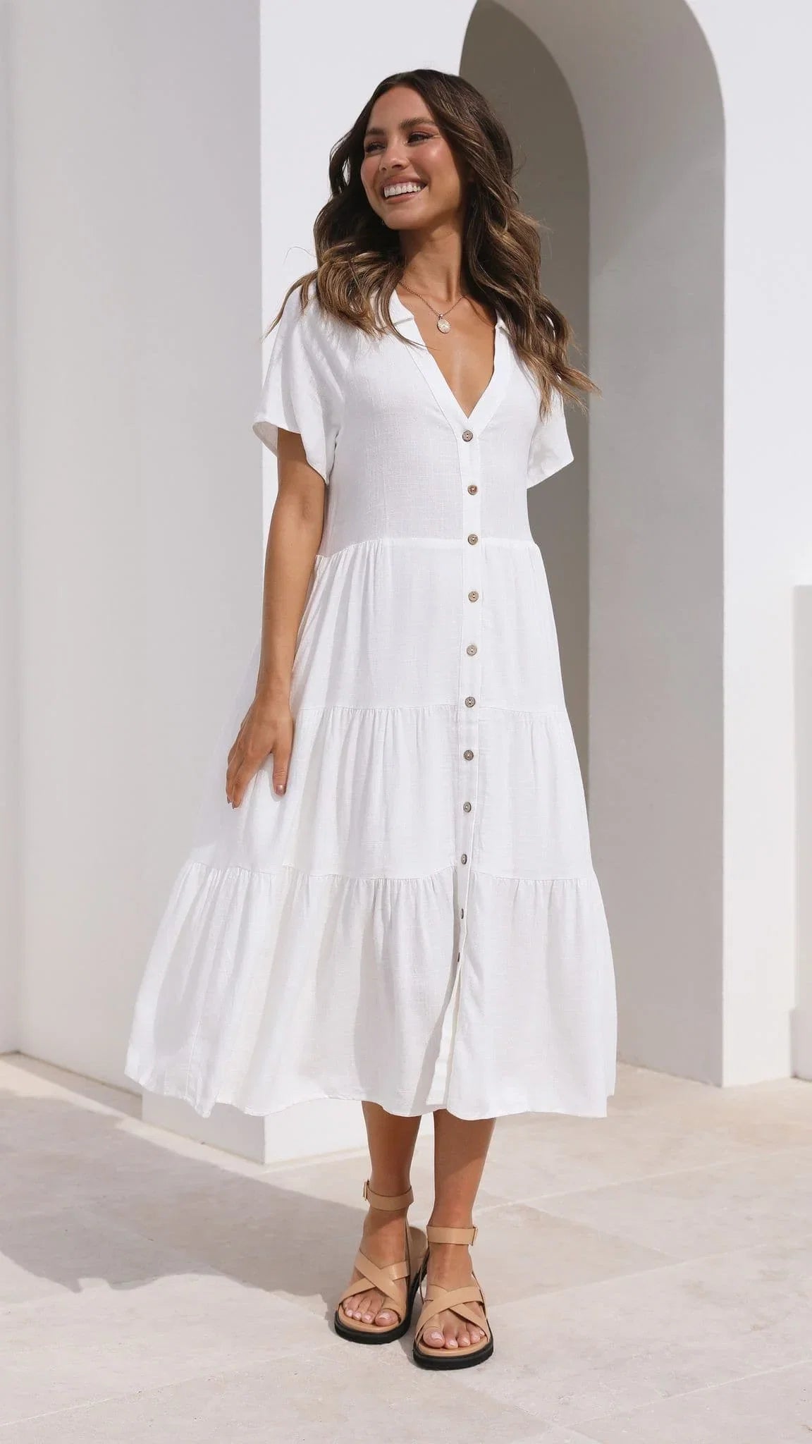 Kimberly Midi Dress White