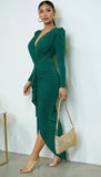 Azra Metallic Maxi Dress Green