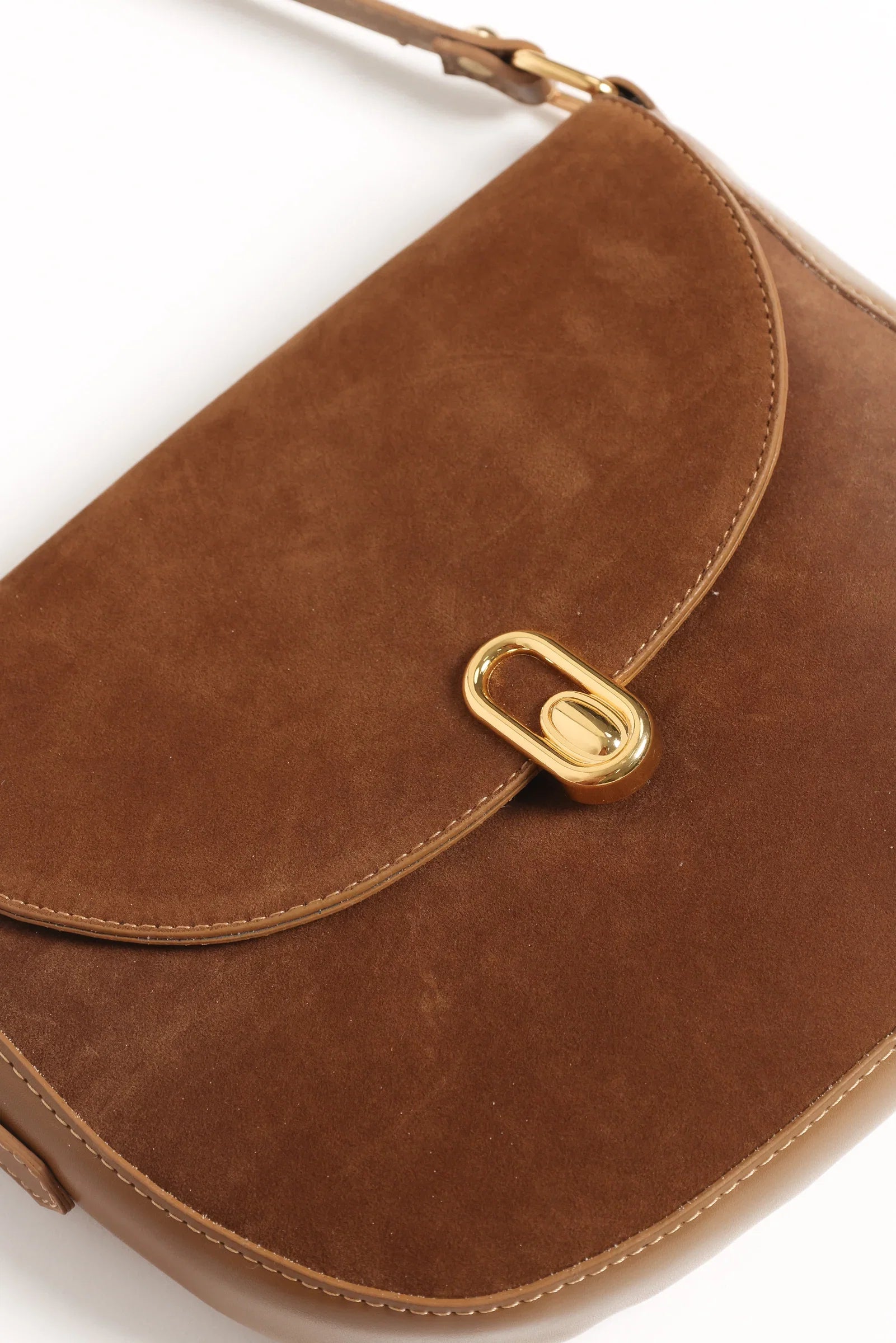 Rowena Crossbody Bag Brown Suede