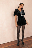 Norah Velvet Romper Black