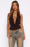 Homesick Cowl Neck Top Chocolate