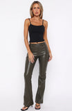 Good Luck Guaranteed PU Pants Olive