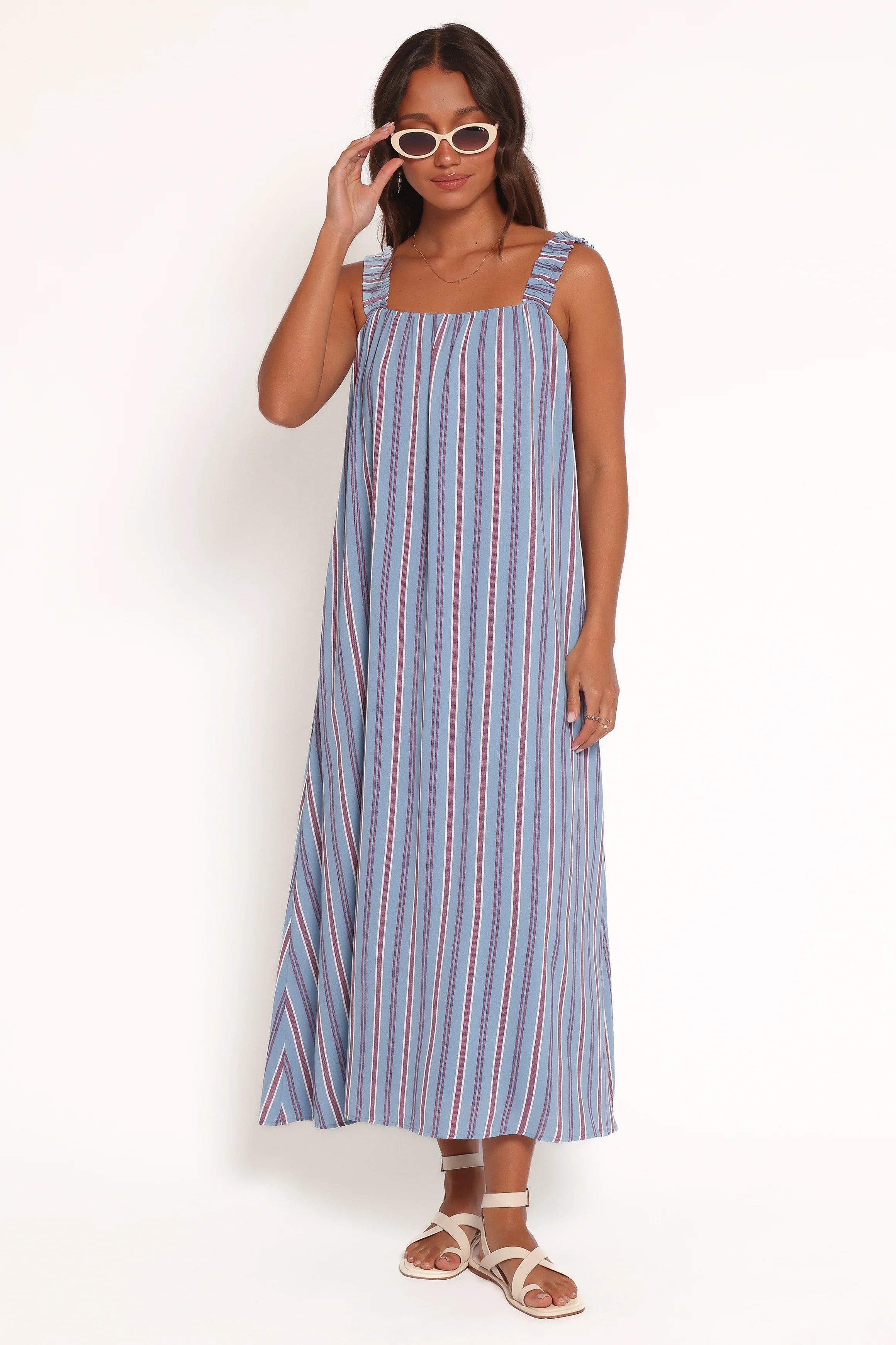 Alessandra Maxi Dress Blue Stripe