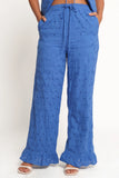 Katya Embroidered Pants Cobalt