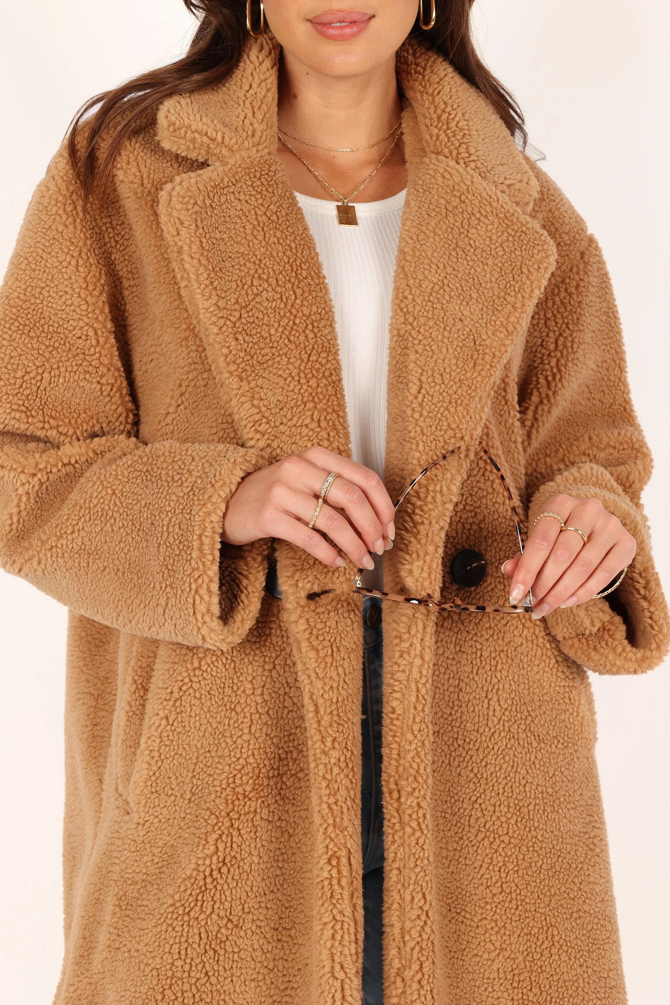 Beatrice Faux Fur Coat Camel