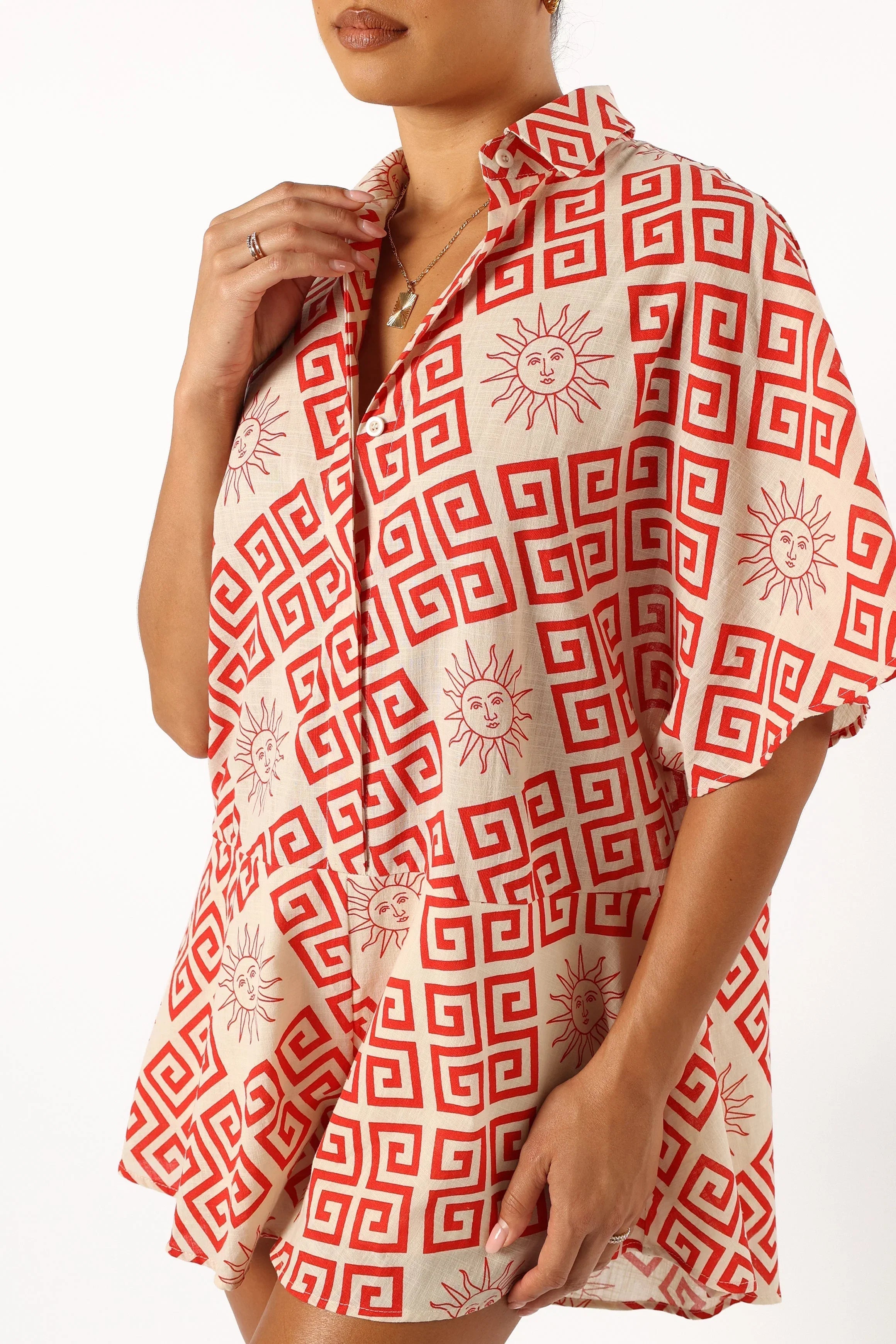 Sebastian Romper Beige Red