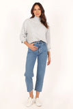 Brianna Mockneck Knit Sweater Heather Grey