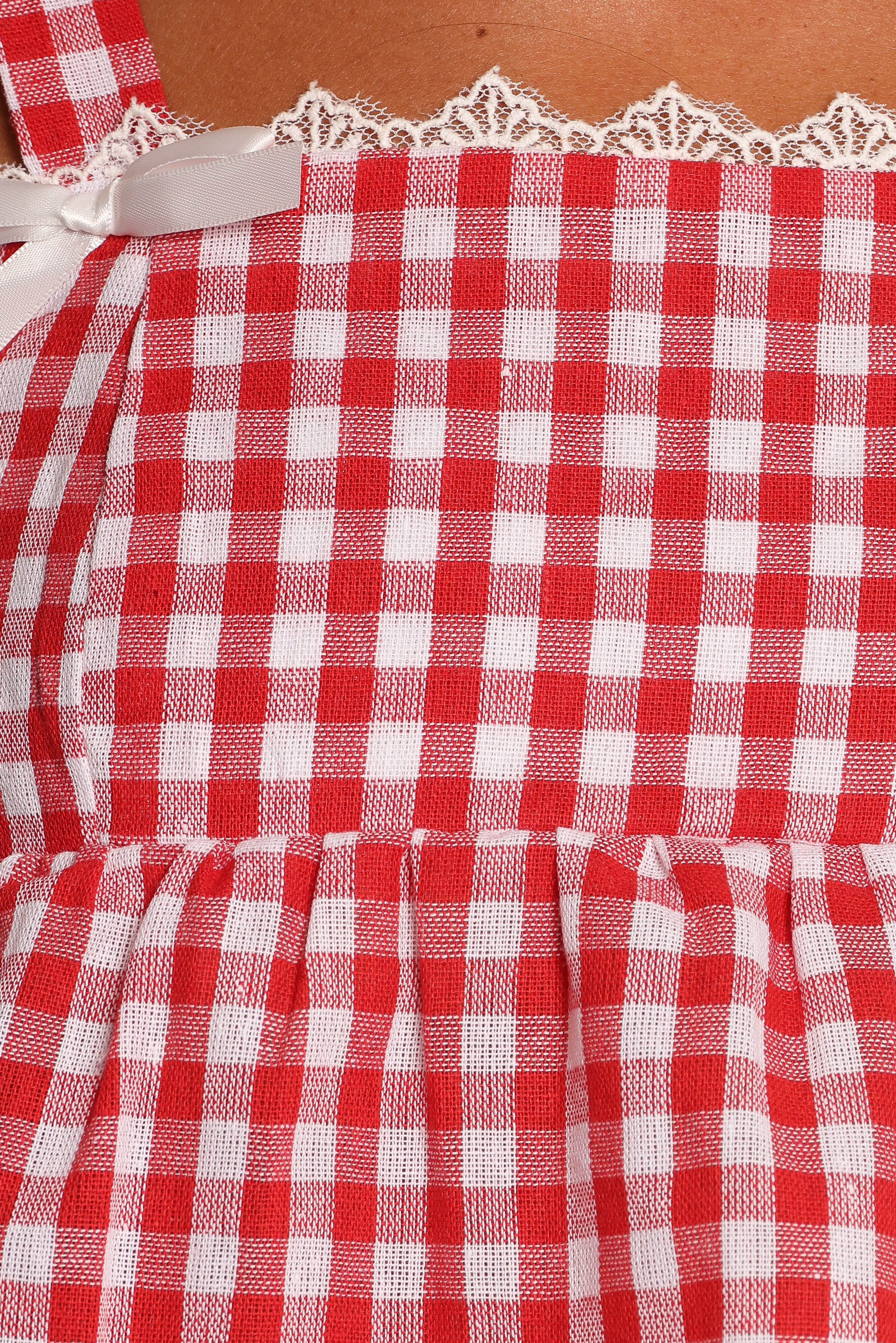 Isidore Gingham Short Set Red