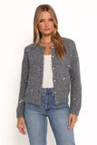 Mellie All Over Bow Button Front Cardigan Grey