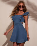 Tasha Cutout Denim Mini Dress