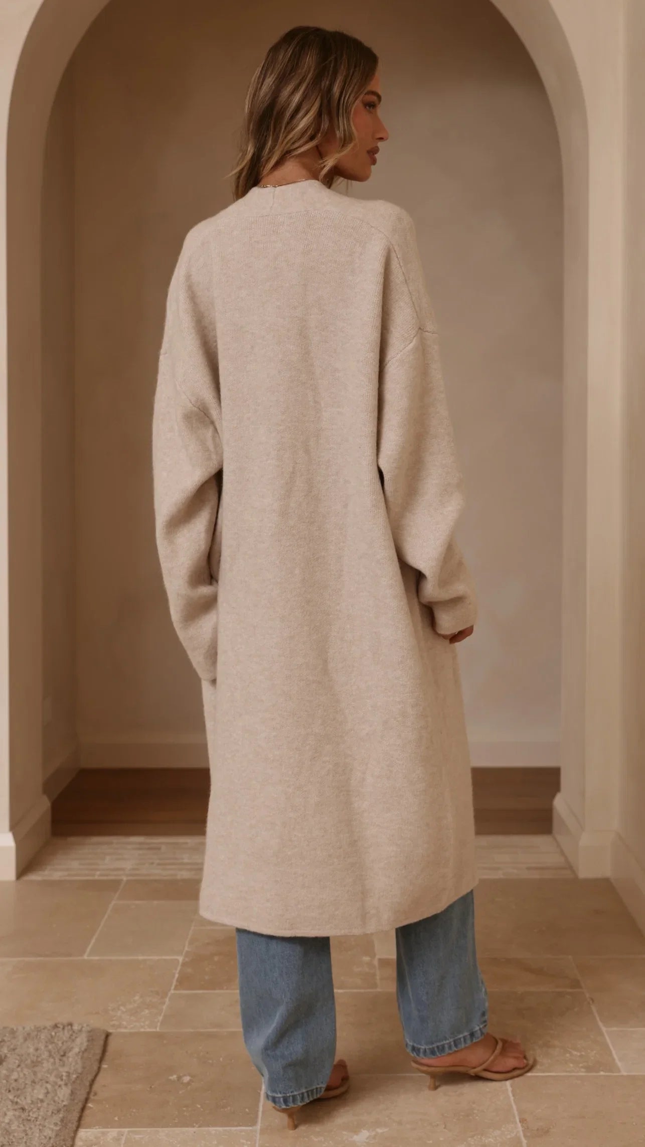 Romy Longline Cardigan Oat