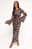 Maia Long Sleeve Maxi Dress Chocolate Orchid