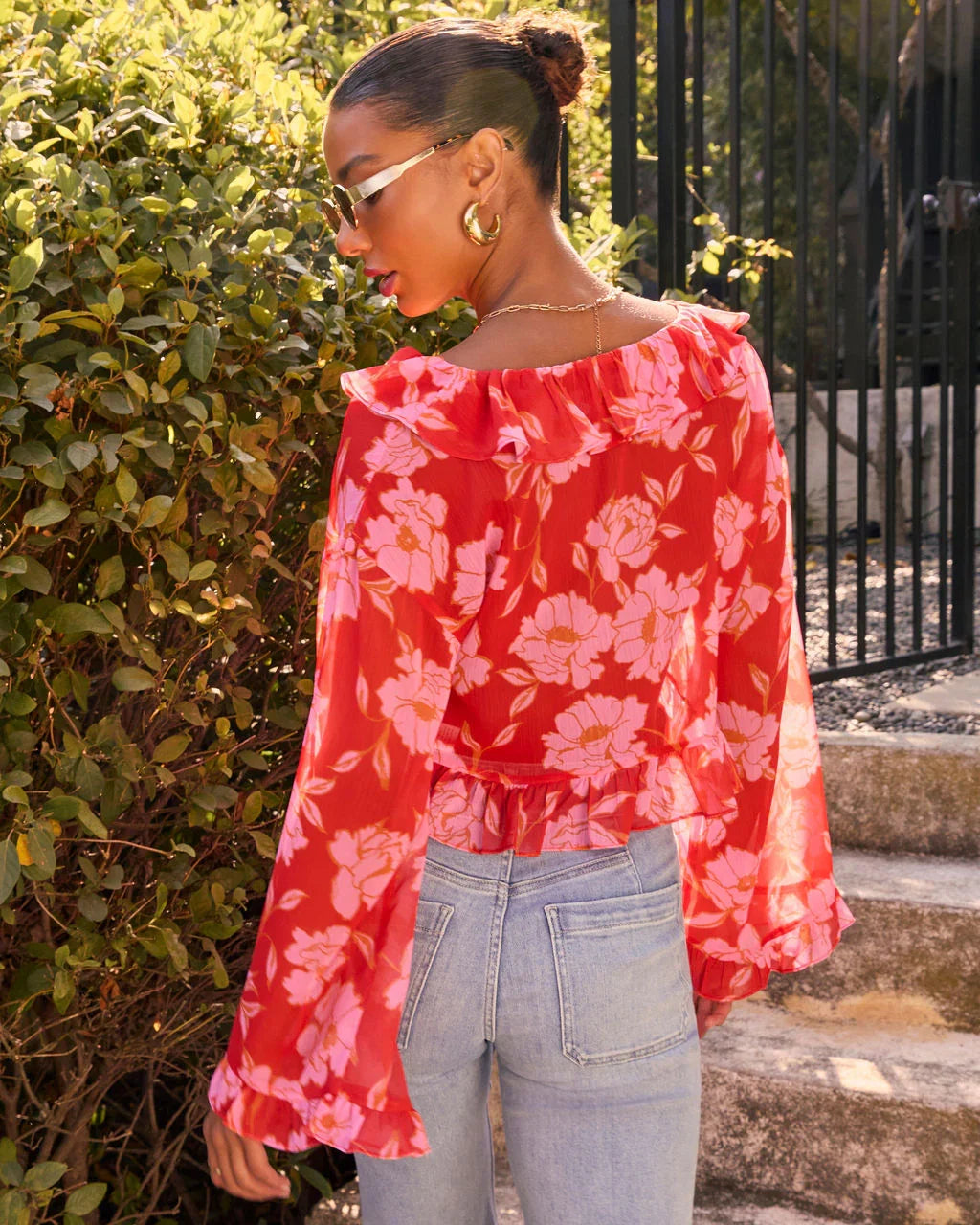 Lovers Bloom Floral Ruffle Blouse