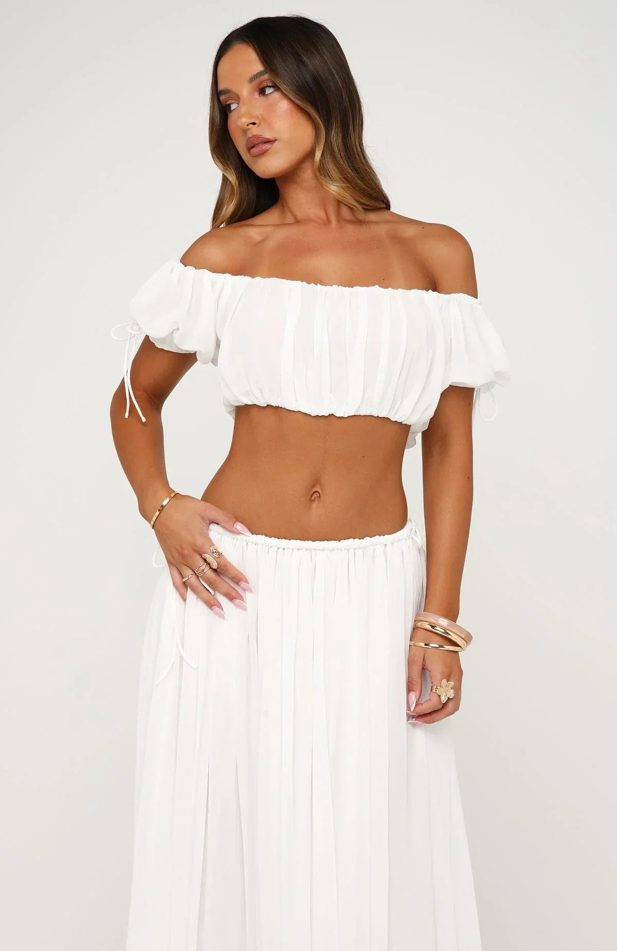 Flounce Flirt Top White