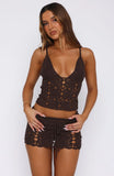 Im Ready Now Crochet Top Chocolate
