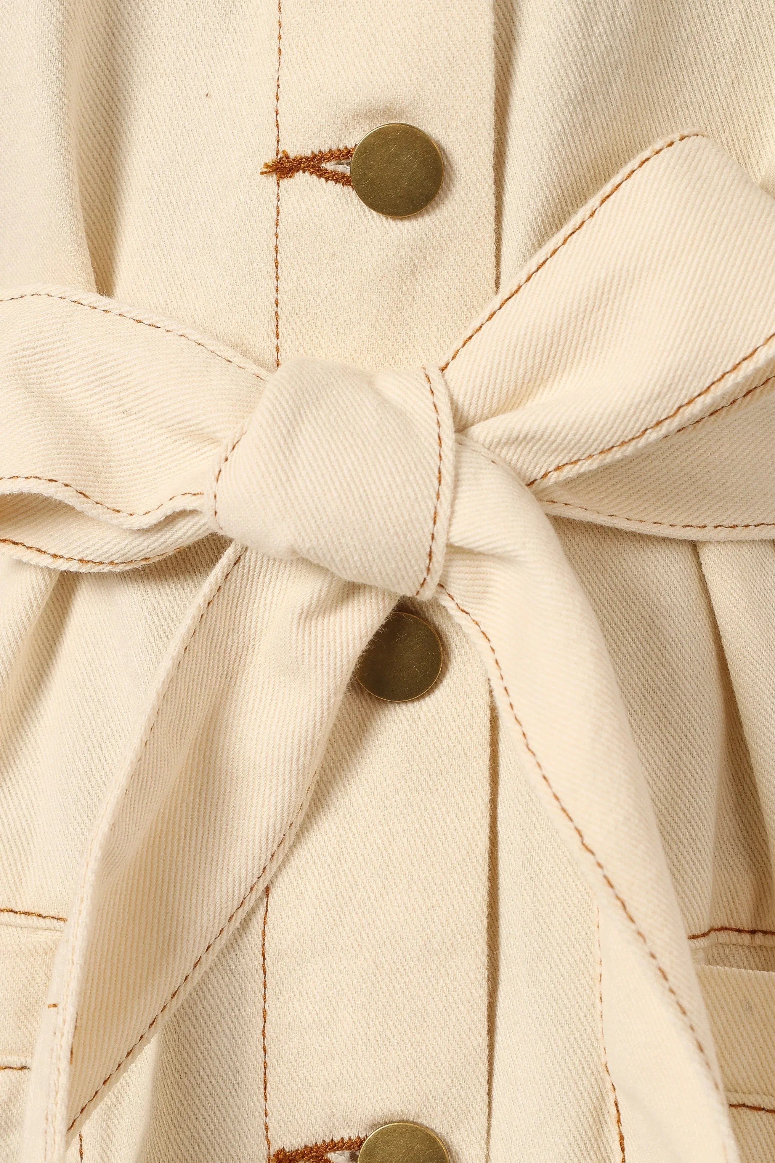 Otto Long Sleeve Mini Denim Dress Sand