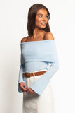 Rory Off Shoulder Top Pale Blue
