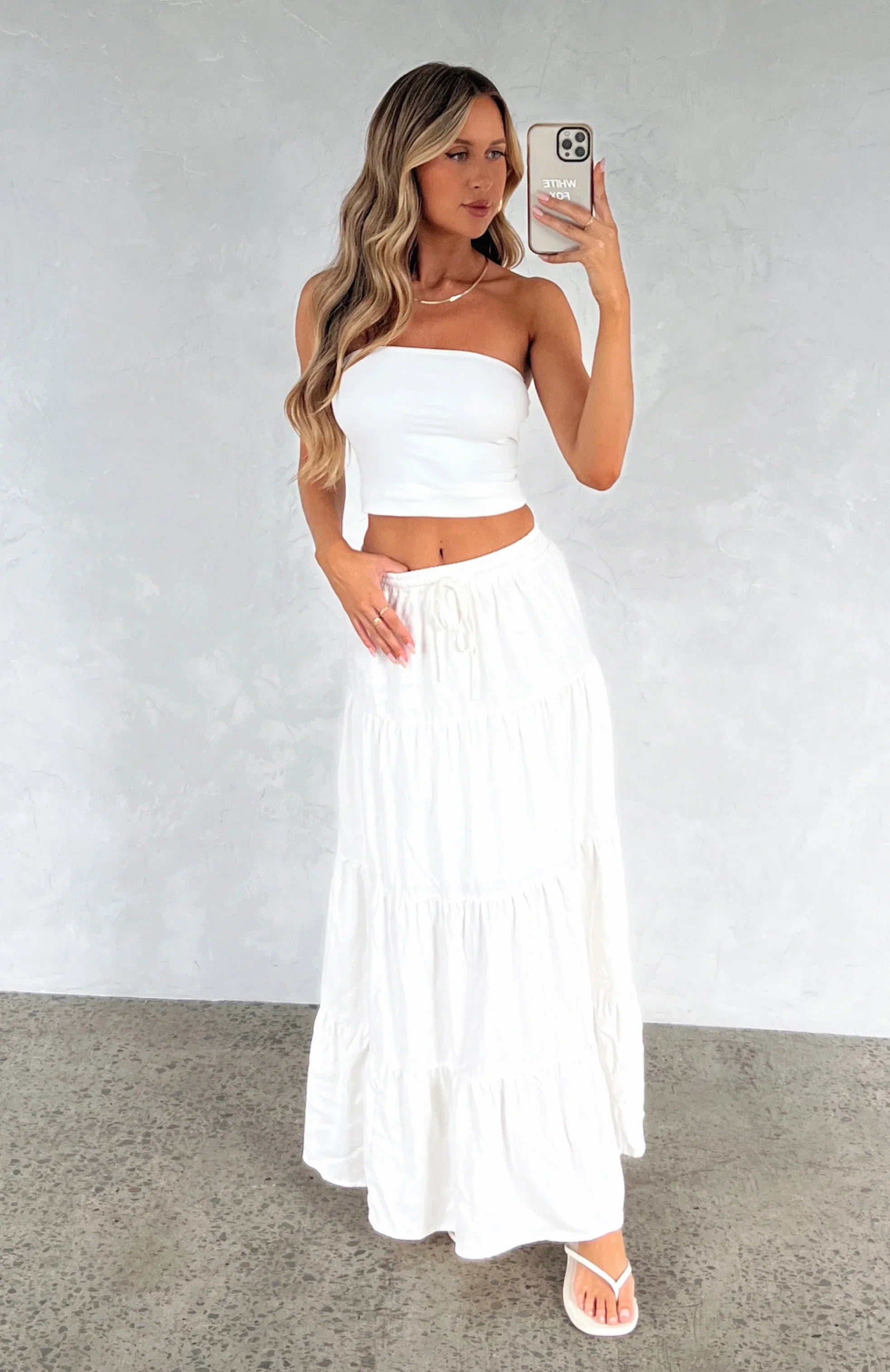 In That Moment Maxi Skirt White