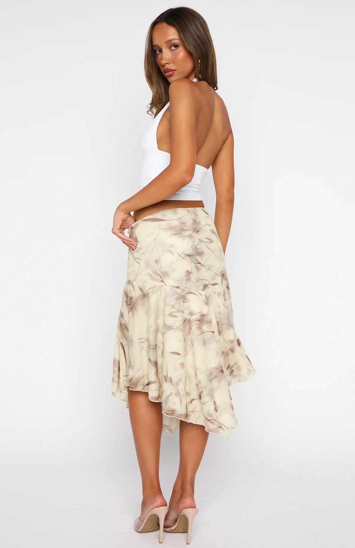 Summer In Bali Midi Skirt Golden Dusk