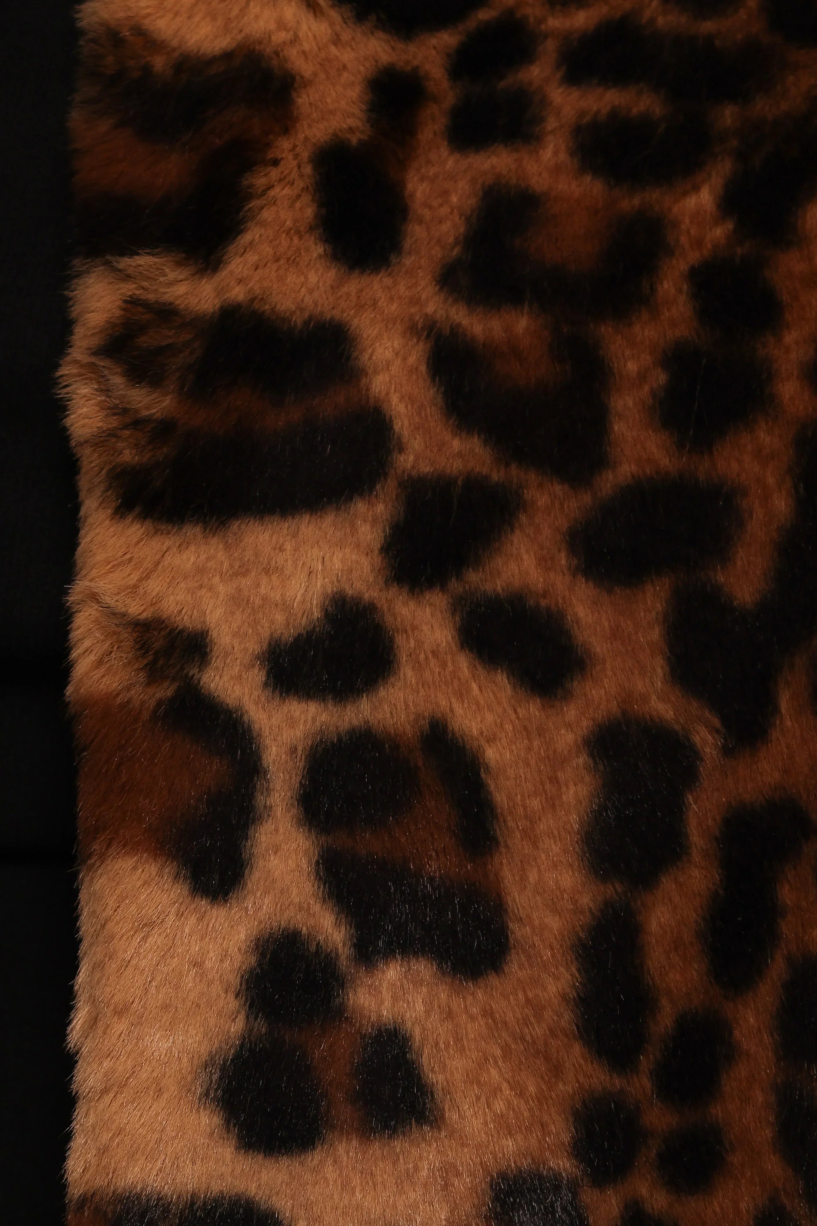 Cassia Faux Fur Leopard Crop Jacket Leopard