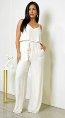 Rya Cami Layered Jumpsuit Light Beige