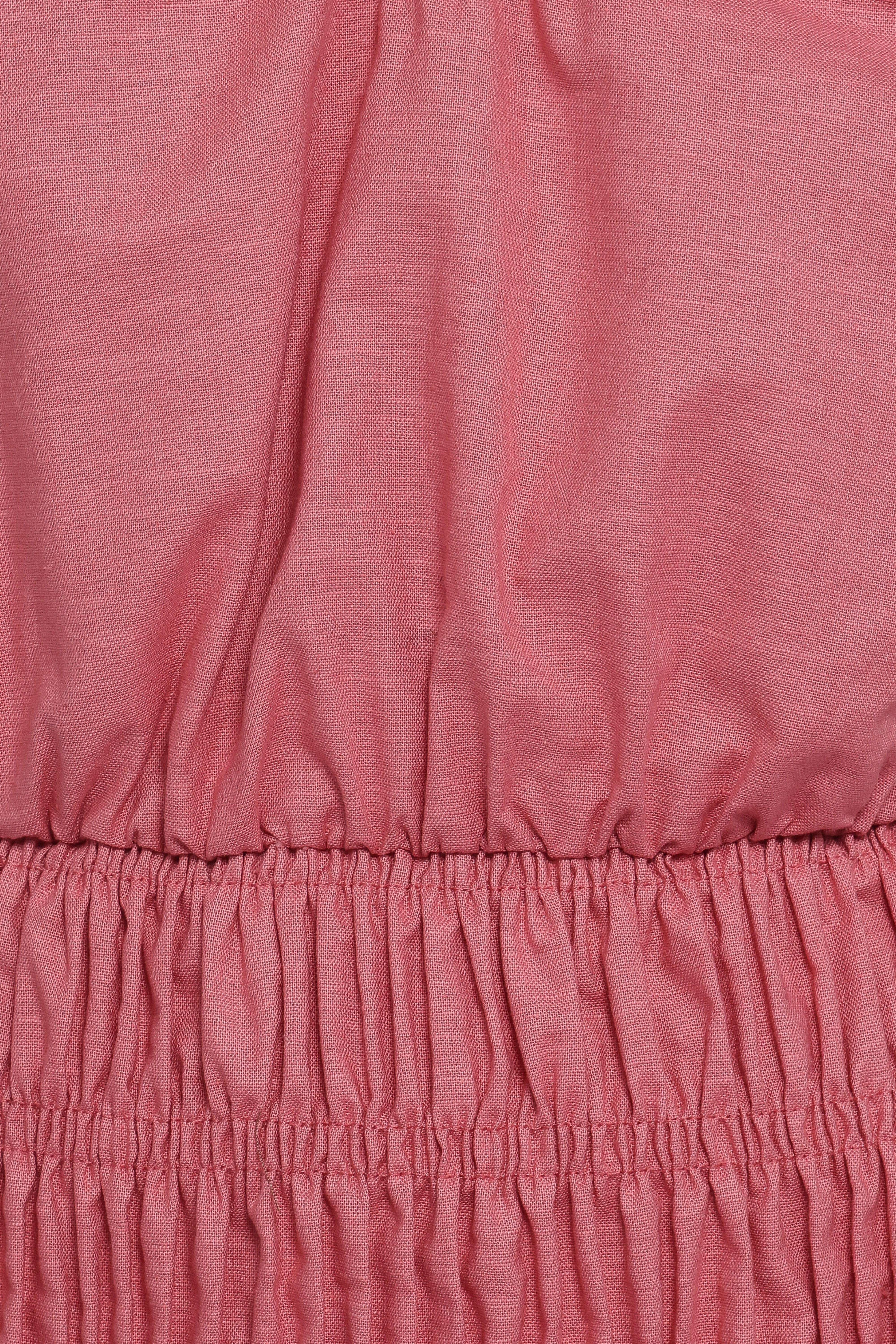 Lucilla Shirred Waist Top Petal Pink