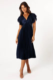Nova Flutter Sleeve Midi Dress Navy