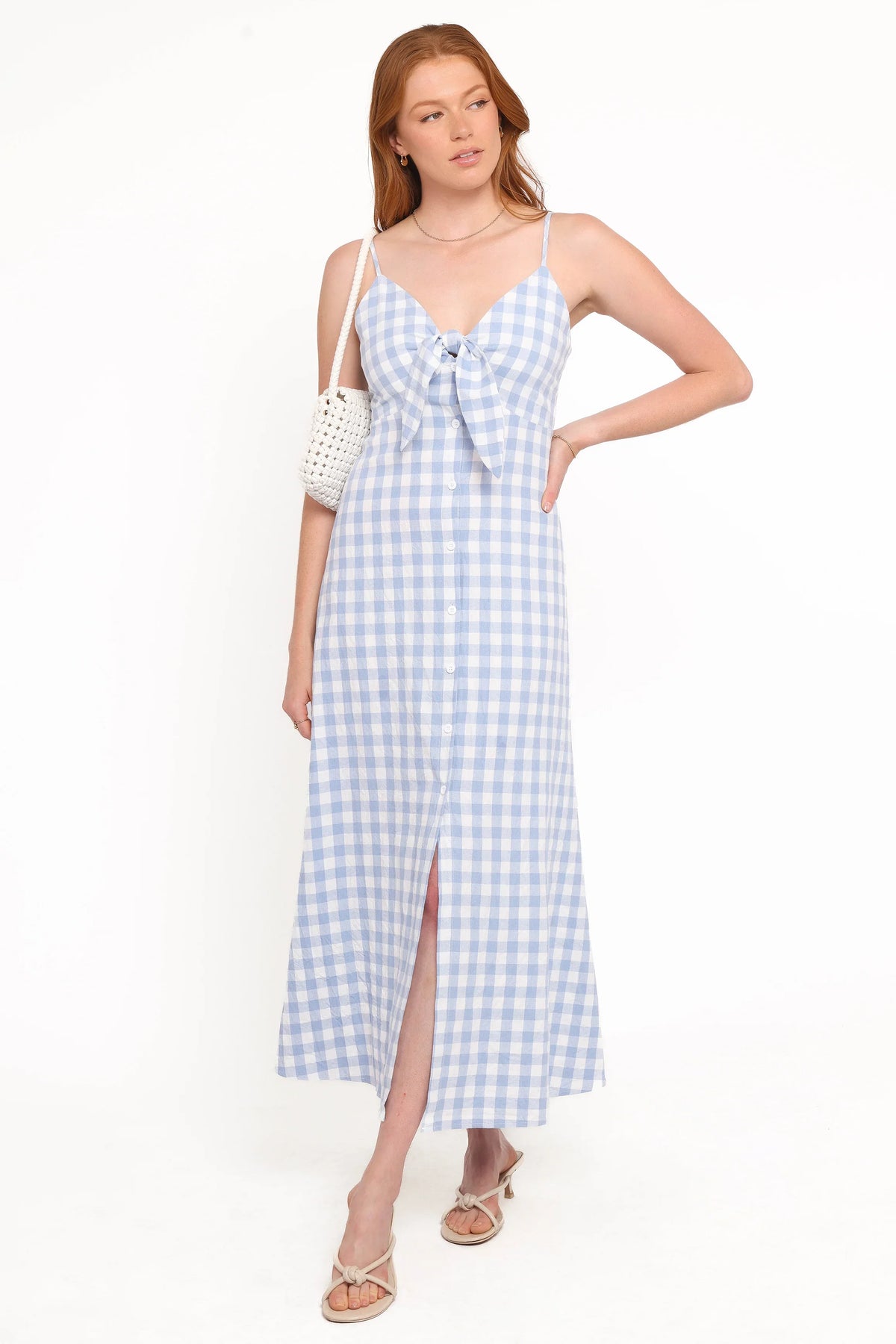 Menora Maxi Dress Blue Gingham
