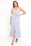 Menora Maxi Dress Blue Gingham
