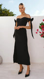 Zylah Off Shoulder Midi Dress Black