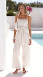 Talia Strapless Top and Pants Set Oatmeal