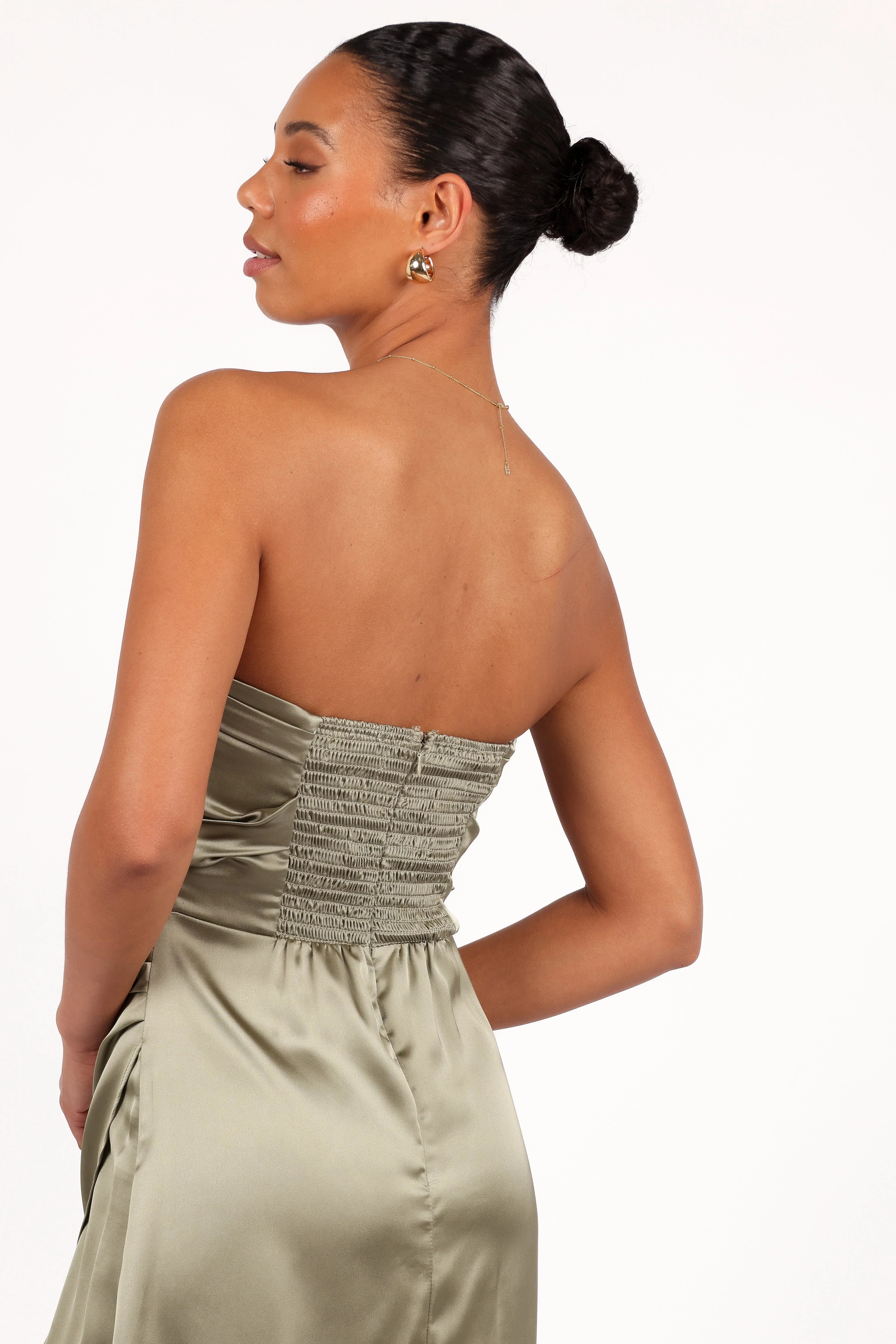 Kara Strapless Maxi Dress Olive