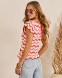 Warm Sand Wavy Knit Top