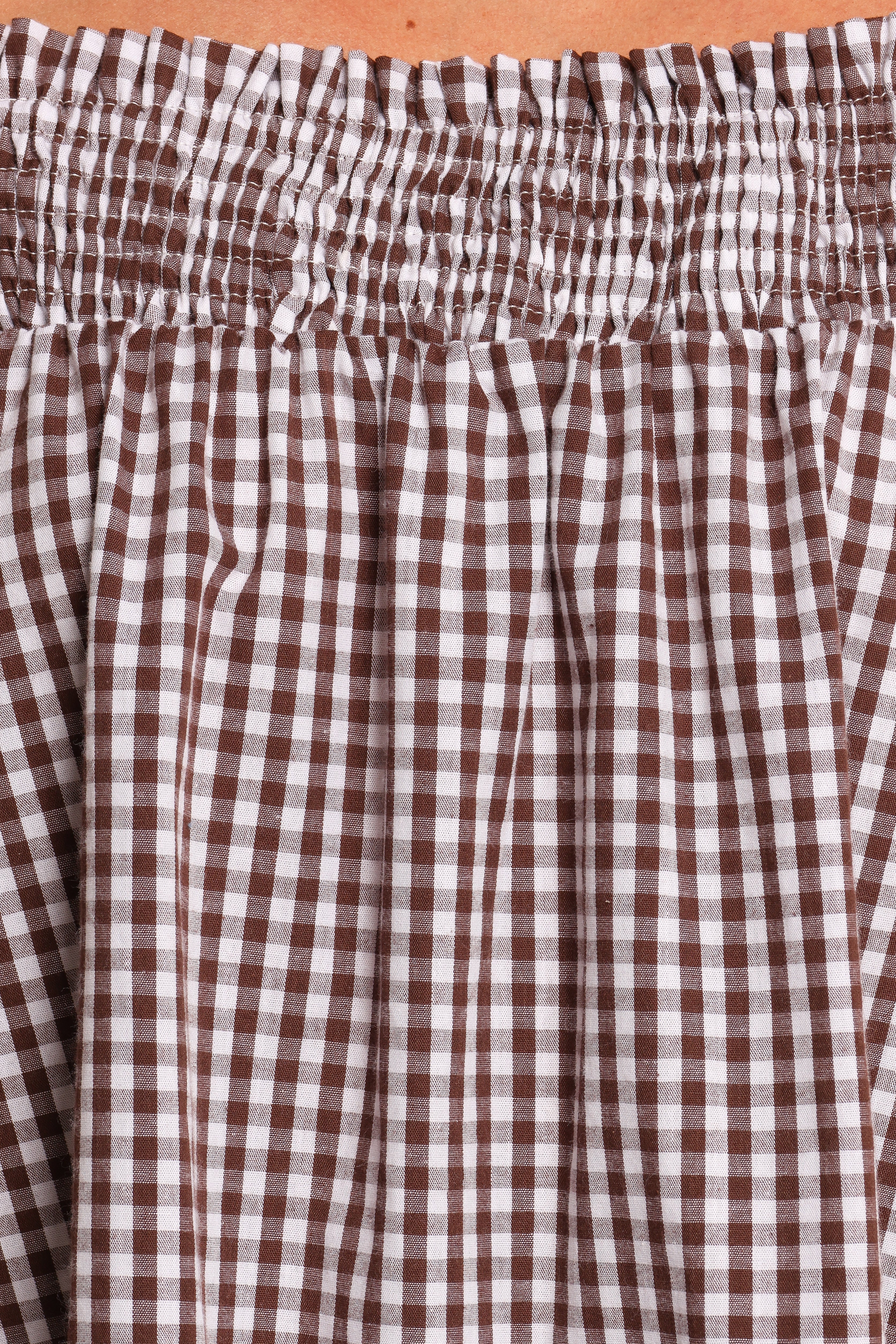 Kennedy Smock Mini Dress Chocolate Gingham