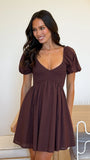 Sahirah Mini Dress Brown