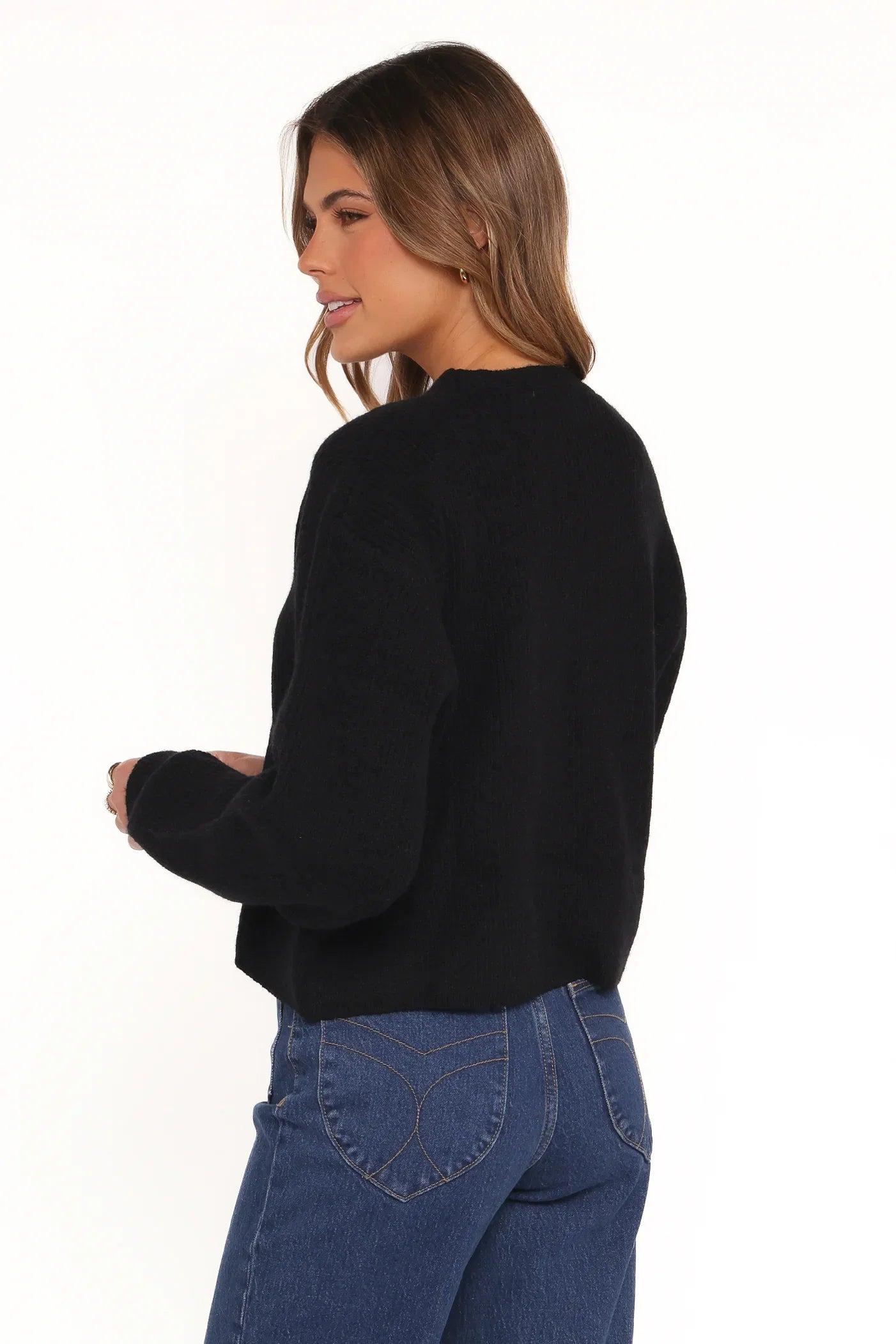Sybil Button Front Cardigan Black