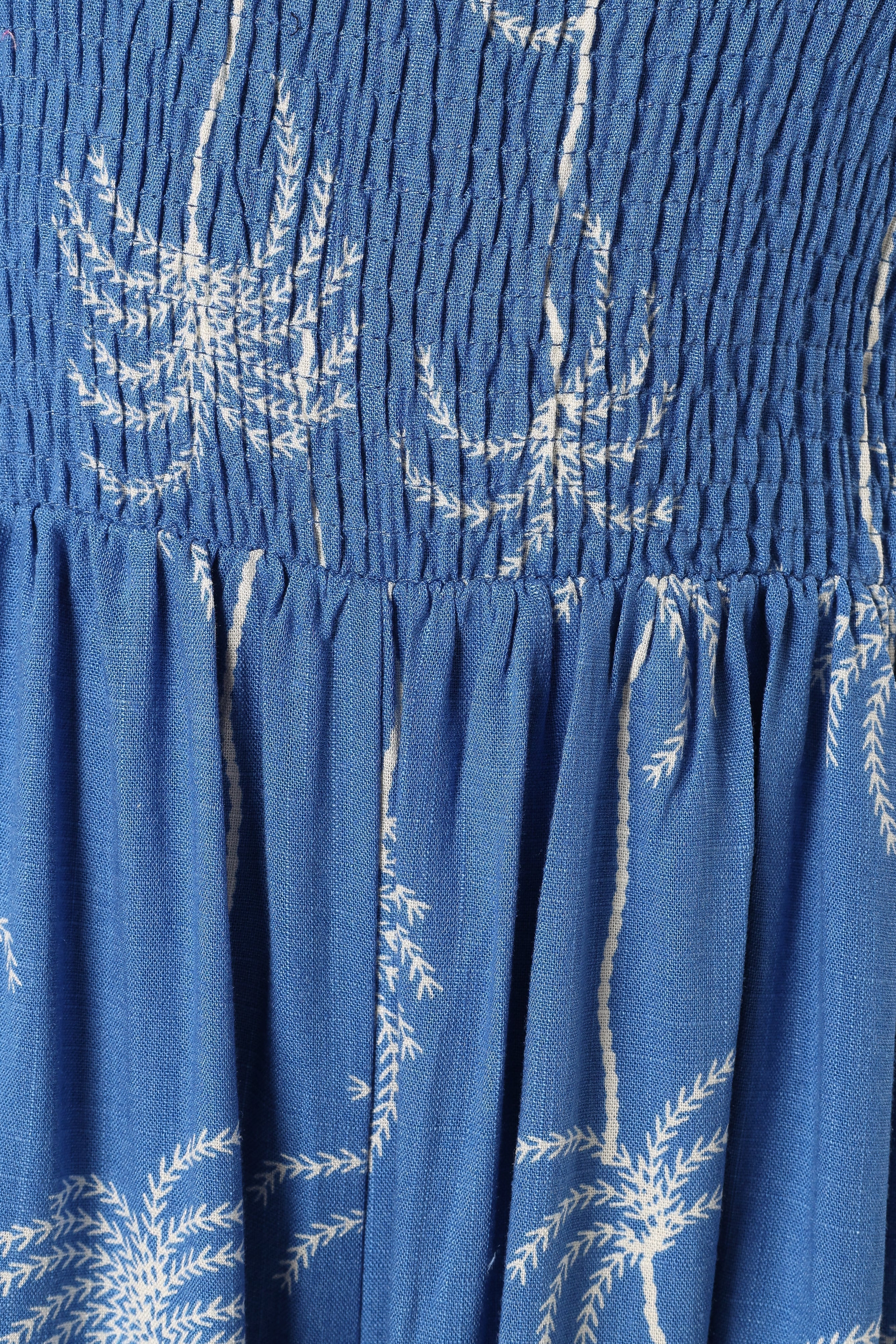 Ginelle Jumpsuit Blue Palm Print