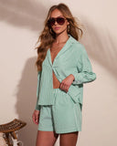 Fresh Dayglow Striped Button Down Top