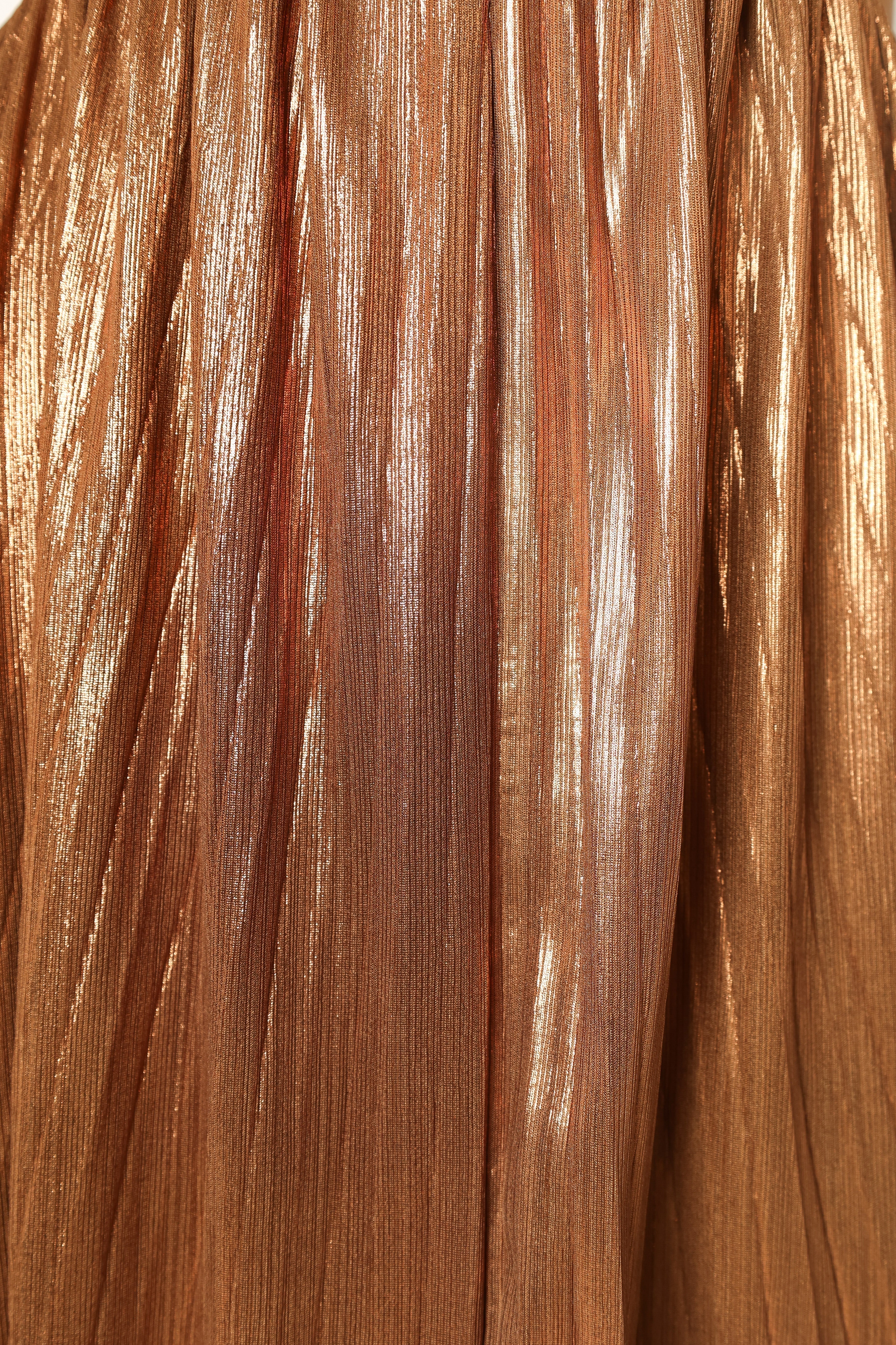 Shania Pleated Maxi Dress Bronze